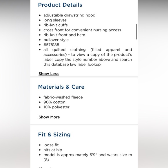 Old Navy Maternity Cross-Front Nursing Pullover Hoodie - Picture 3 of 3